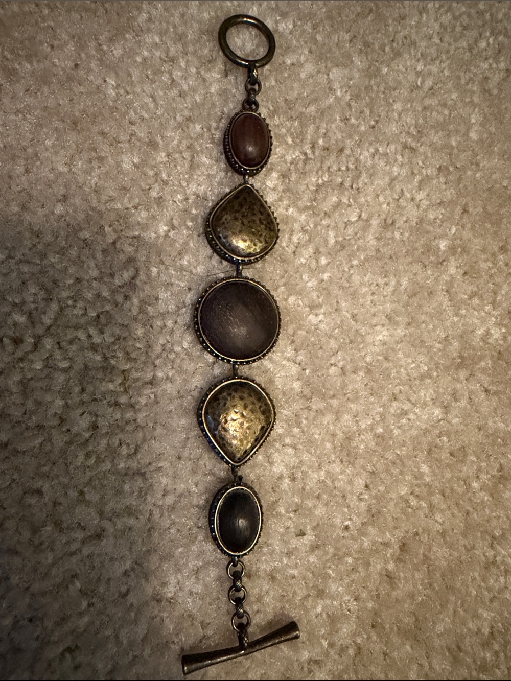 Lucky Brand Women’s Brown and Gold Statement Link Bracelet
